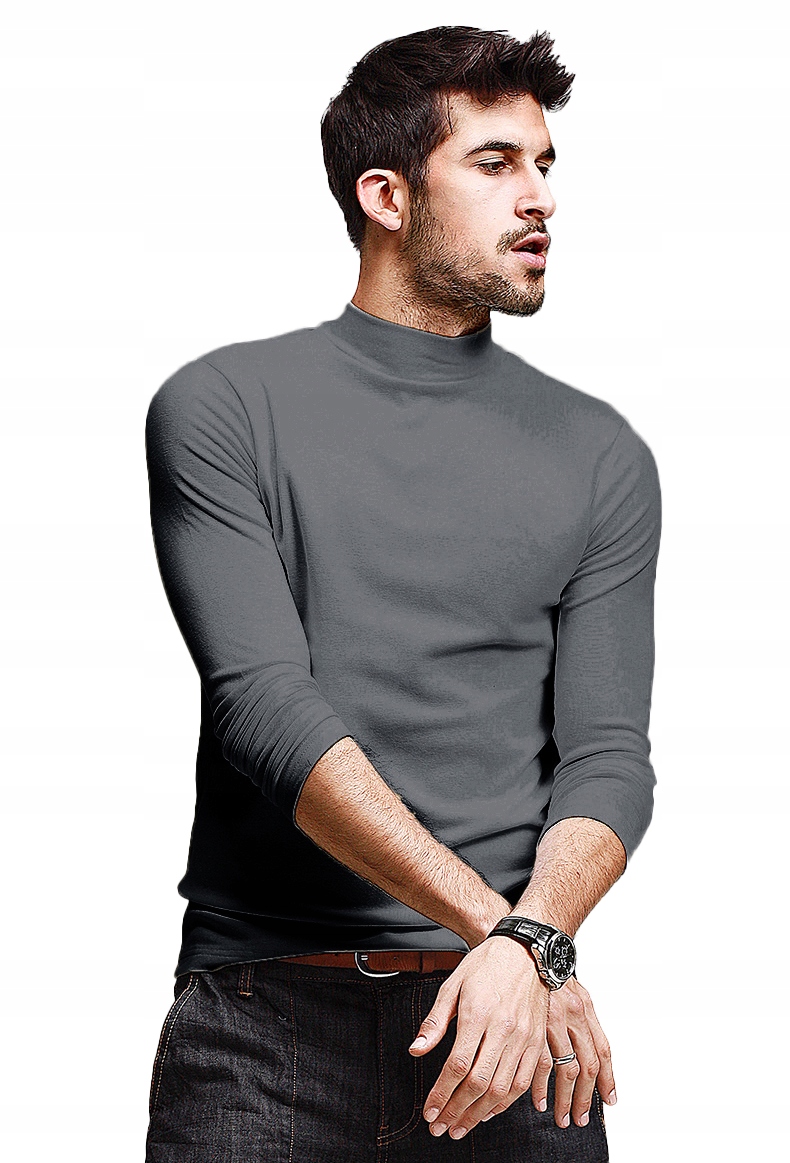 

Elegancki półgolf sweter męski golf Wxm XL stalowy