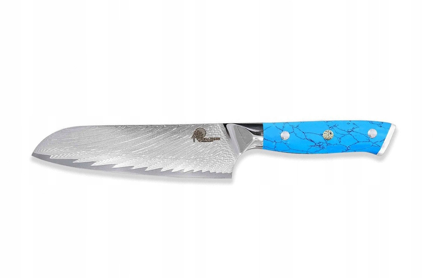 Nôž Santoku 180 mm Dellinger Blue Stone VG-10 Damascus