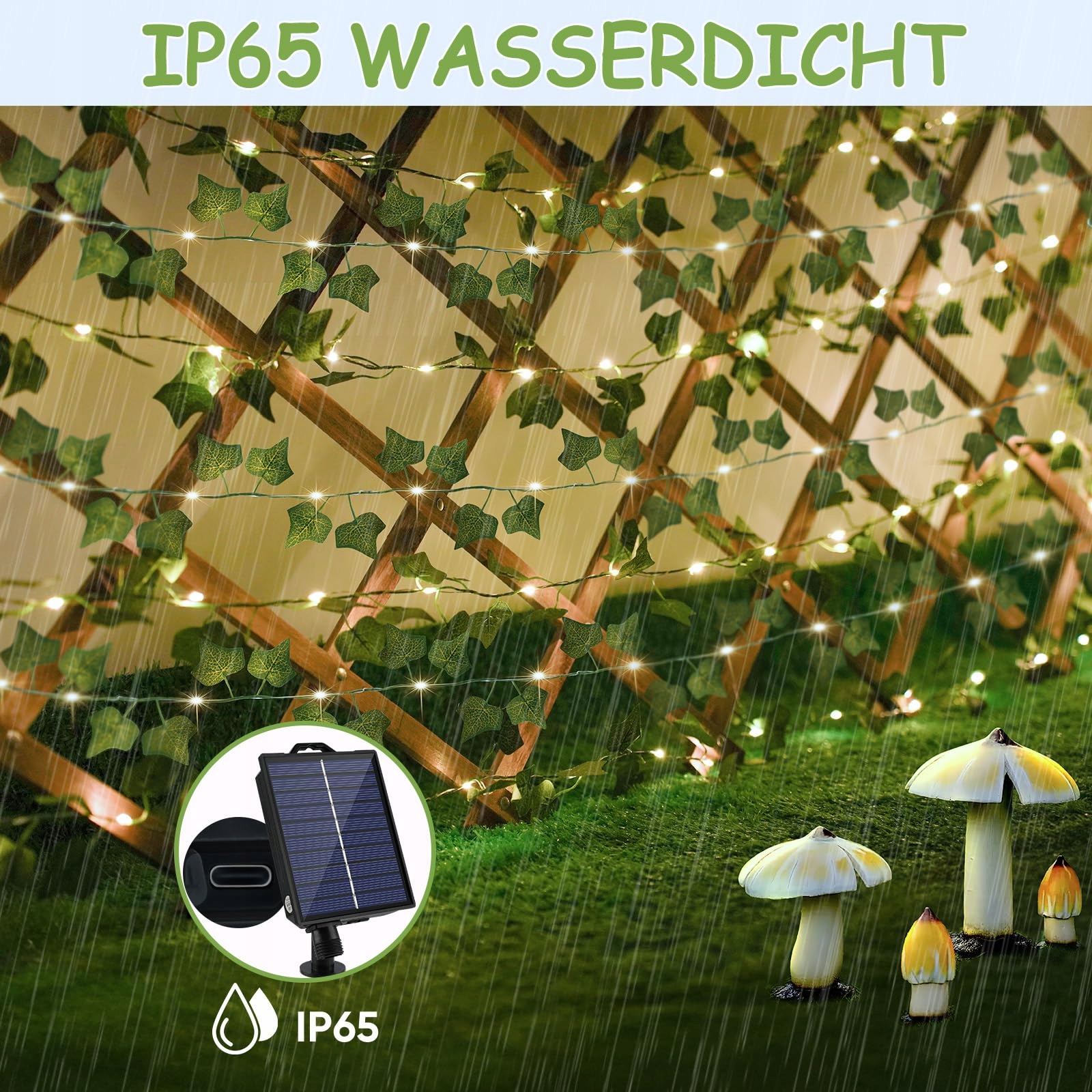 STARRYEVER Girlanda LED 20M 200 Sztuk Solarna USB Zewnętrzna Do Ogrodu — miniatura 6
