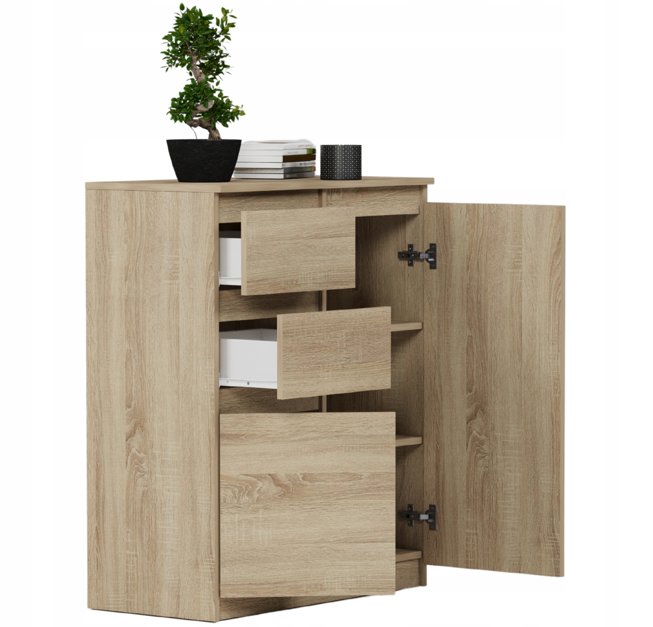 KOMODA 98CM SZAFKA 2 SZUFLADY SONOMA S2