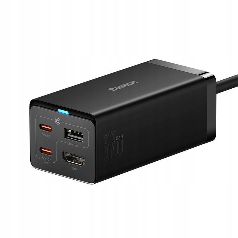 Ładowarka sieciowa Baseus GaN5 Pro 2xUSB-C Usb Hdmi, 67W (czarna)
