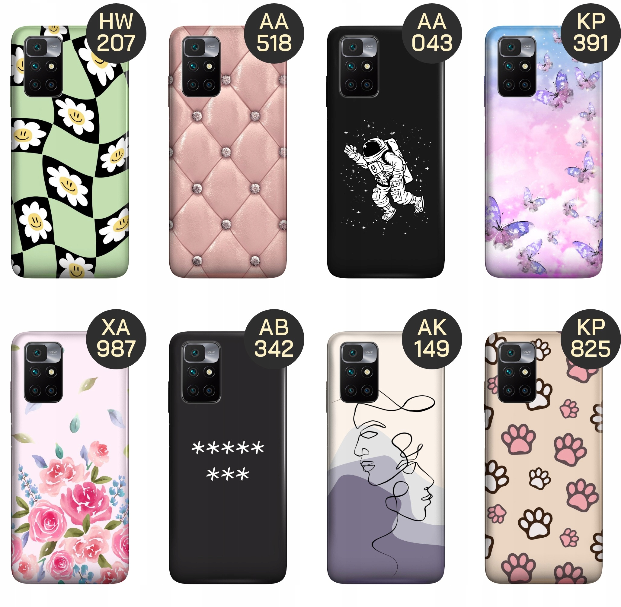 ETUI DO XIAOMI REDMI 10 WZORY TOP100 DESIGN Z NADRUKIEM ZE WZOREM +SZKŁO Kolor złoty