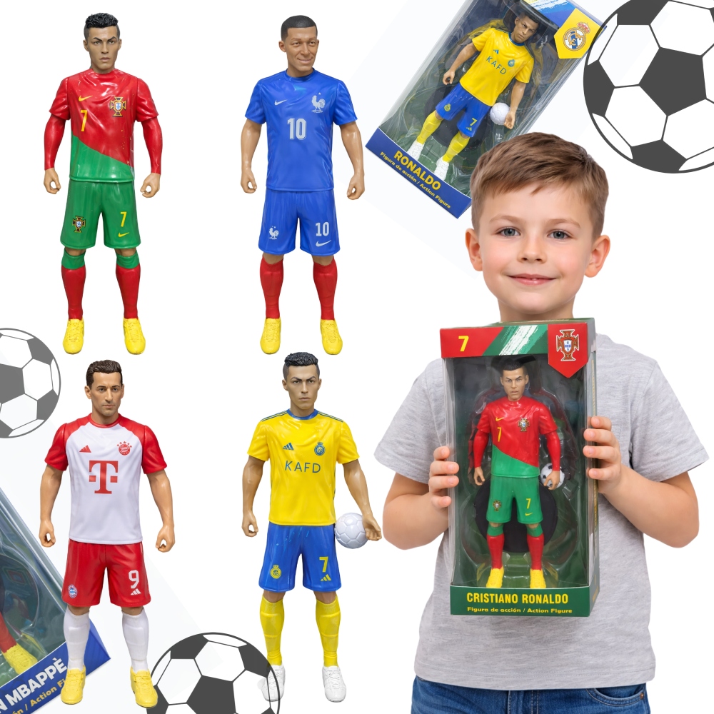 FIGURKA PIŁKARZA 30 CM Z PODSTAWKĄ I PIŁKĄ WYBIERZ SWOJĄ LEGENDĘ MBAPPÉ