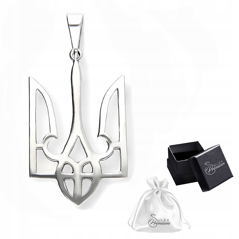 Stříbrný Přívěsek ryzost 925 Tryzub Trojzubec s erbem Ukrajiny