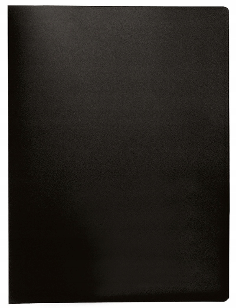 TECZKA NA DOKUMENTY OFERTOWA A4 Z 40 KOSZULKAMI CZARNA Z ETYKIETĄ NA OPIS