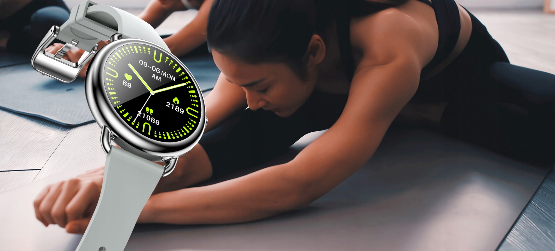 Smartwatch Bemi Cosmo Srebrny + 2 paski Materiał paska guma