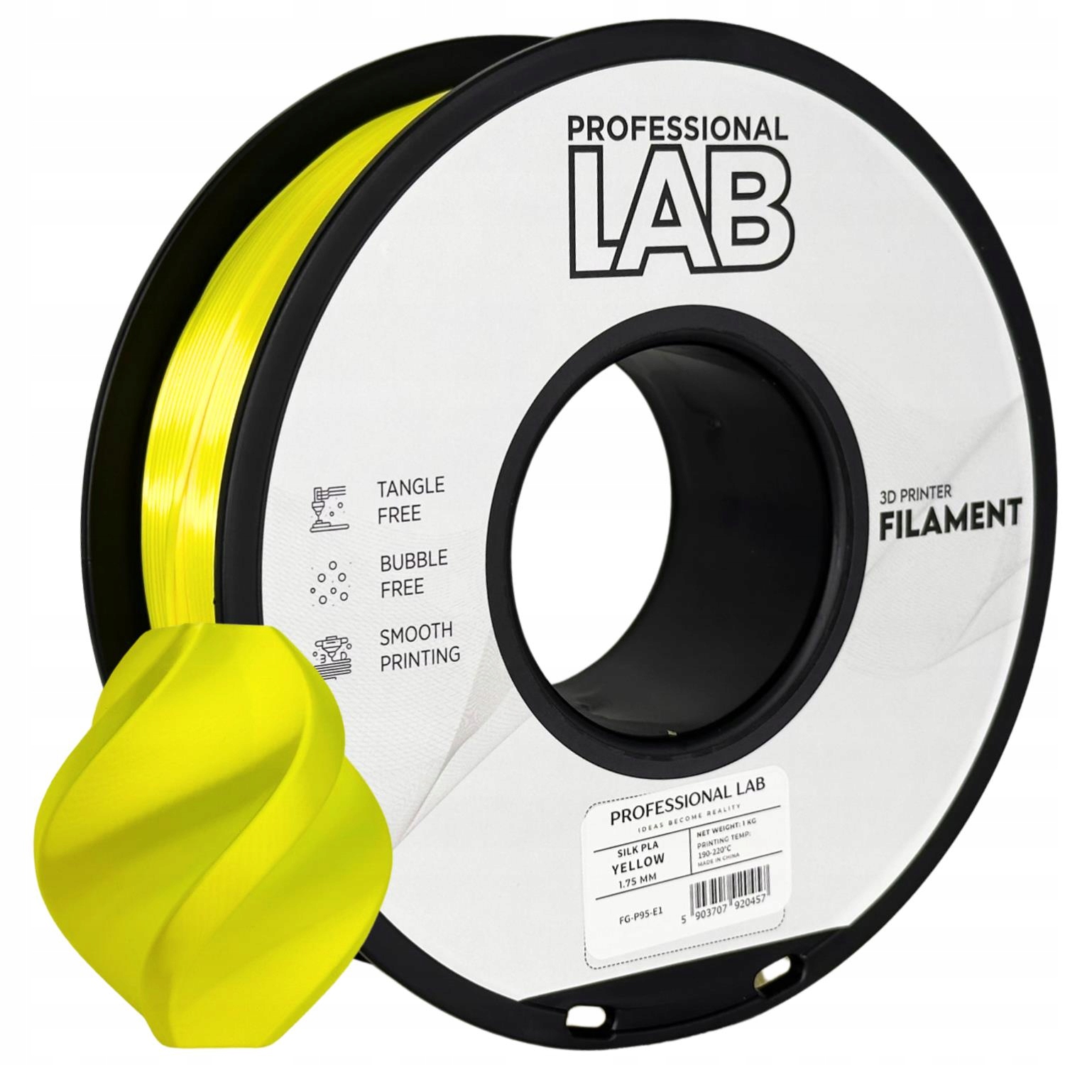 Filament Prof. Lab Silk Pla Yellow Żółty Jedwabny 1.75mm 1kg