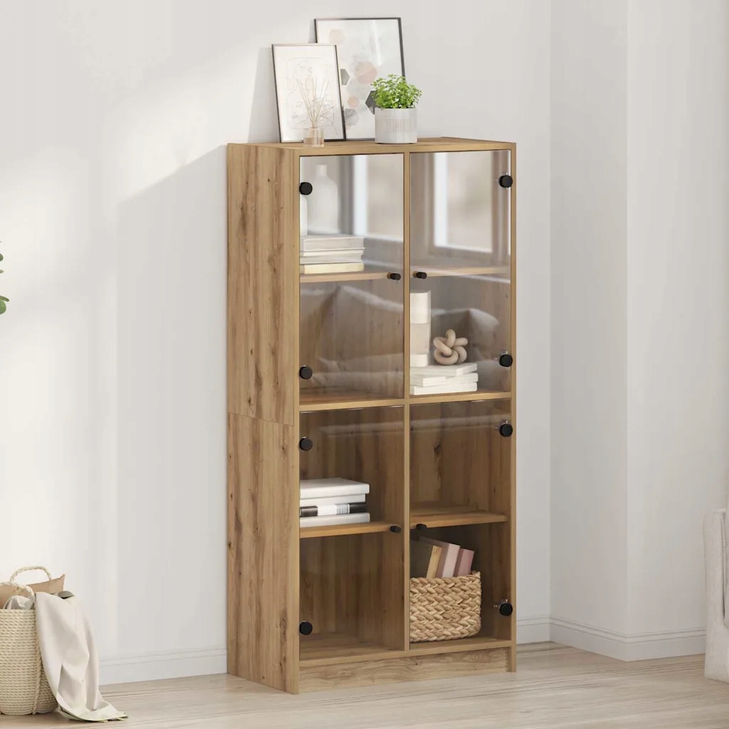 vidaXL Vysoký bufet Artisanový dub 68 x 37 x 142 cm kompozitní dřevo