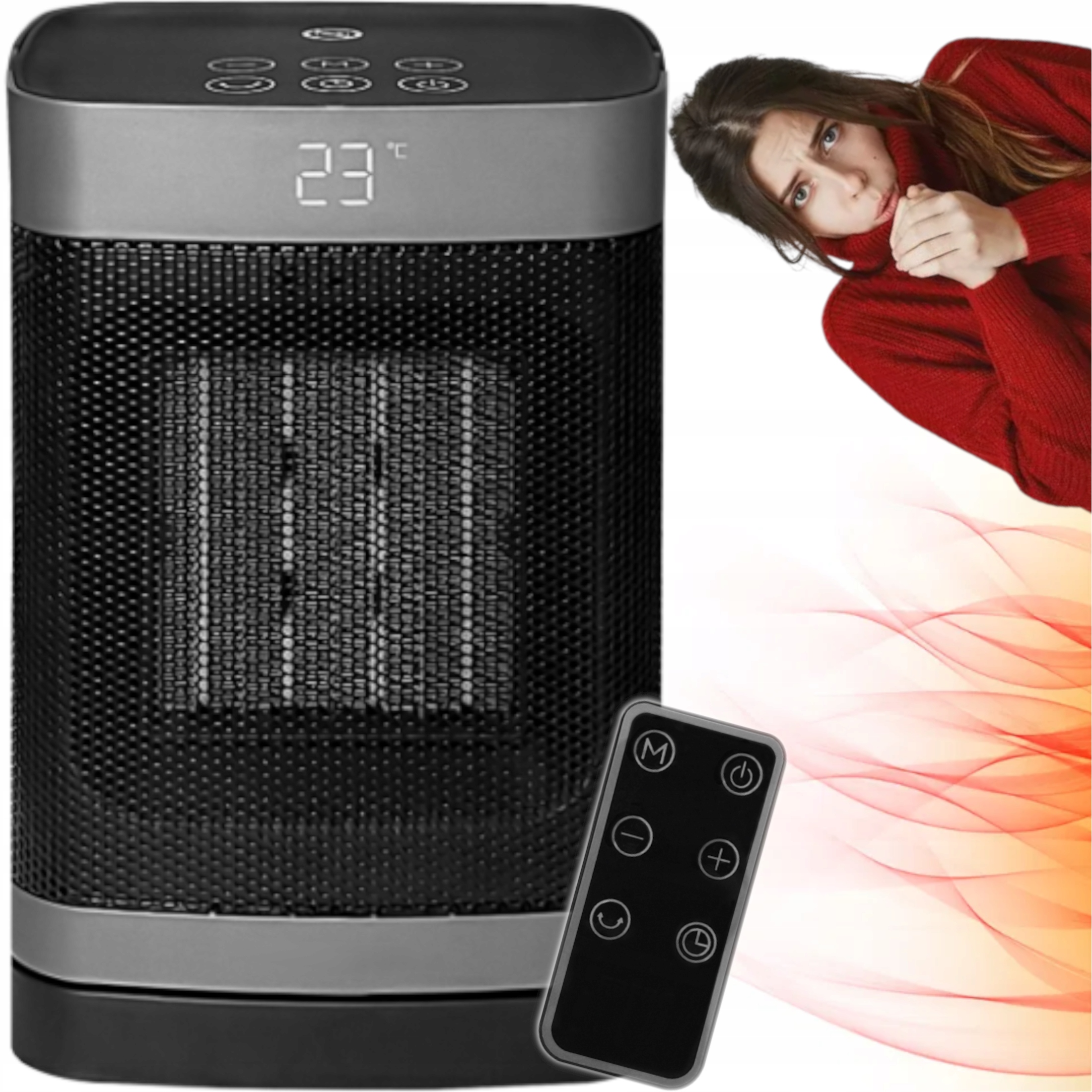 Termoventilátorový Radiátor S Diaľkovým Ovládaním A Osciláciou Obrazovka Na Stavbu Kancelárskeho Domu