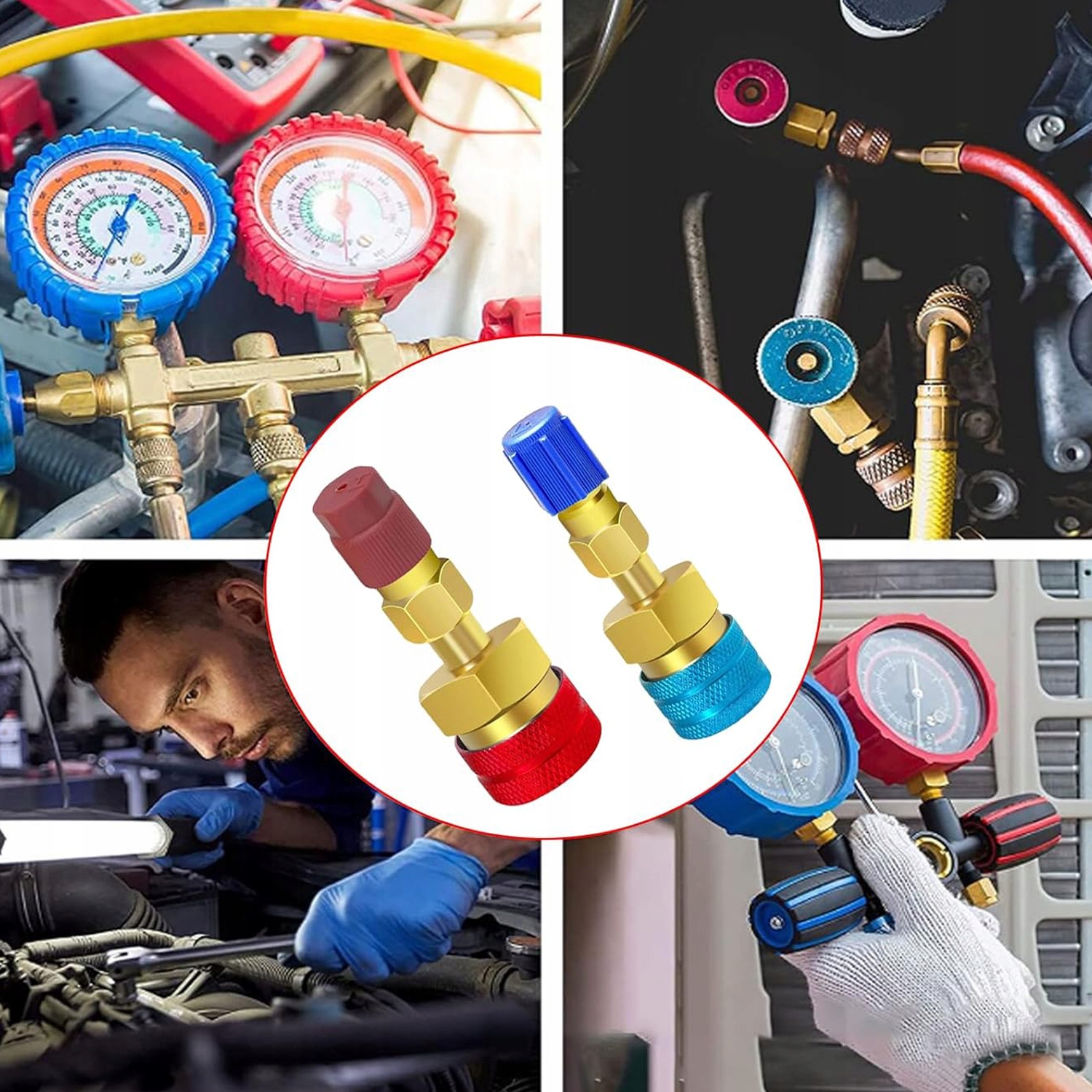 2x ZŁĄCZA SZYBKOZŁĄCZE KLIMATYZACJI R1234YF ADAPTERY R134A EAN (GTIN) 884929291875