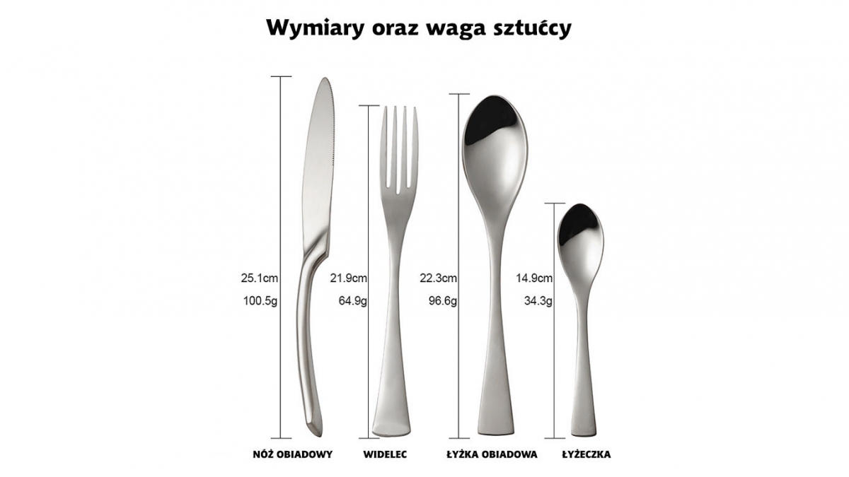 Luksusowy komplet SZTUĆCÓW Kaja 24 element Srebrne Liczba osób 6