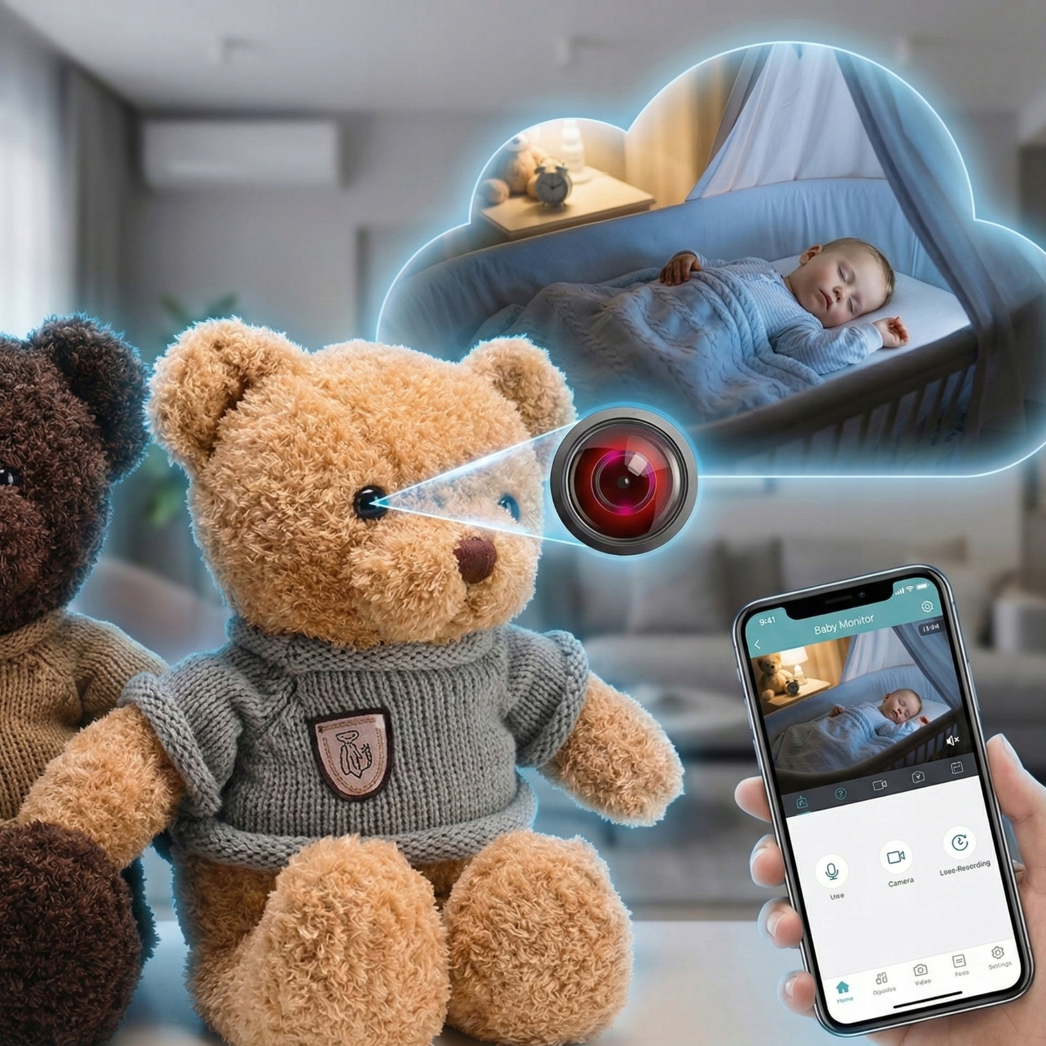 Wifi Kamera Na Špionážní Baterie Plyšák Medvídek