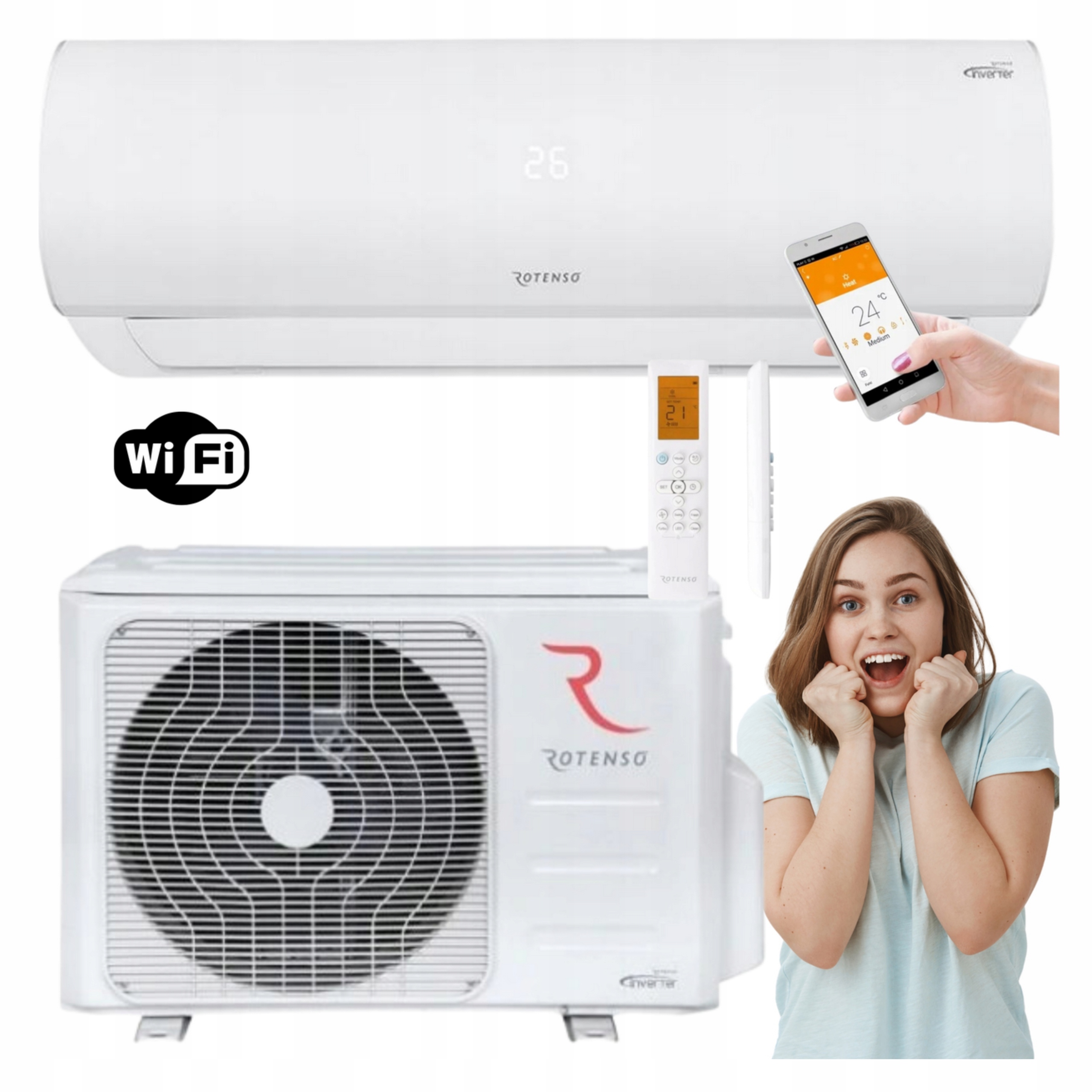 Nástěnná klimatizace Rotenso Ukura 3,5kW Wifi Klimatizace pro domácnost Split