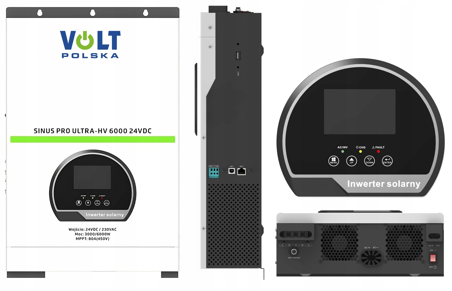 Inwerter Solarny Falownik Hybrydowy Sinus Ultra 6000 24V 450V 3000W 80A