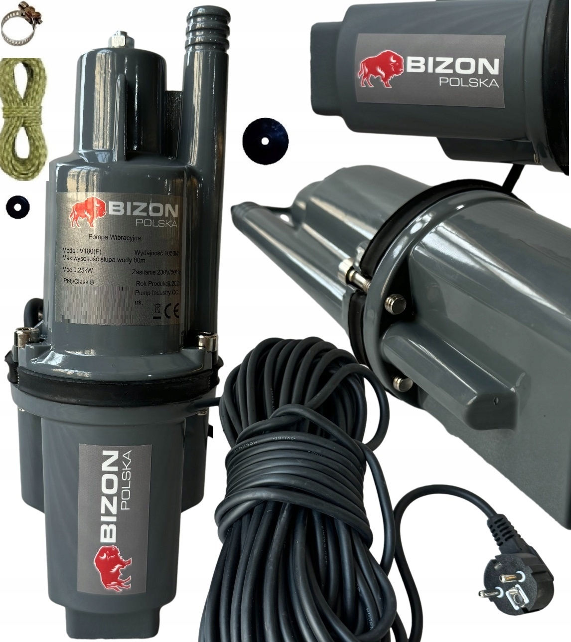 Pompa Ciśnieniowa do wody Podlewania głębinowa studni 20m Kabla 8BAR Bizon