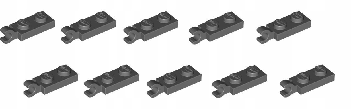 

Lego płytka 1x2 zaczep ciemny szary 63868 - 10szt