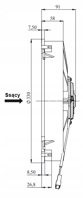 Wentylator Osiowy 12V 305mm/12' typ spal VA01-AP70 Producent części Inny