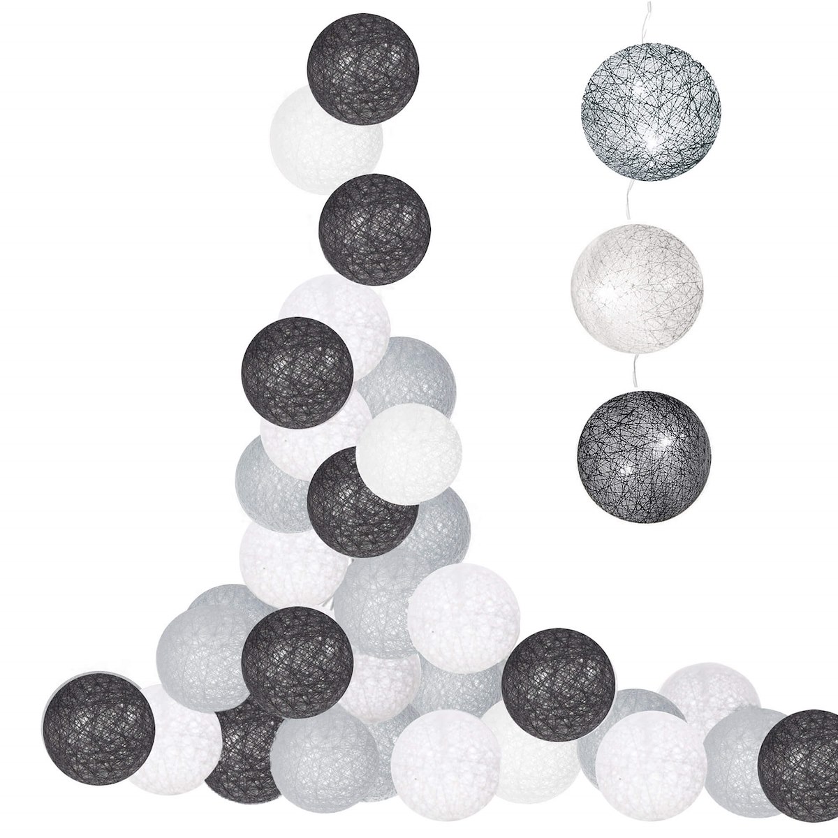 LAMPKI KULE COTTON BALLS GIRLANDA ŚWIETLNA 30LED 6cm KULE NA PRĄD ŚWIECĄCE Marka Springos
