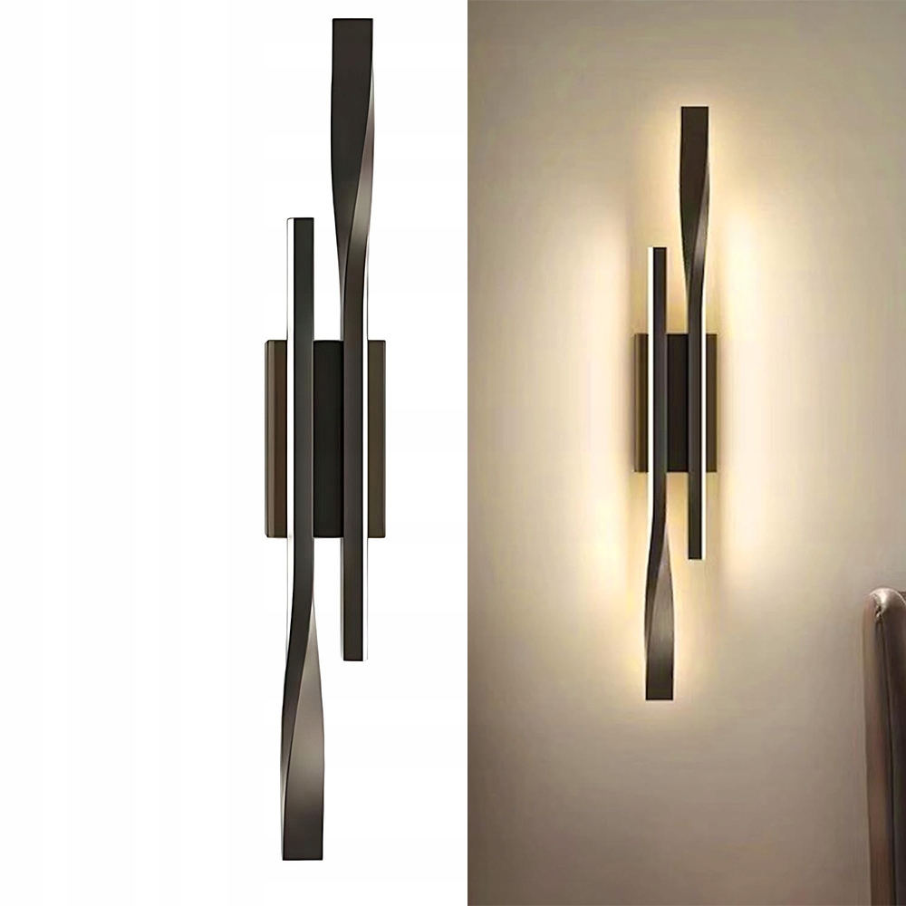Lampa Ścienna Kinkiet Led Czarny Nowoczesny Korytarz Salon 3000K 10W Loft