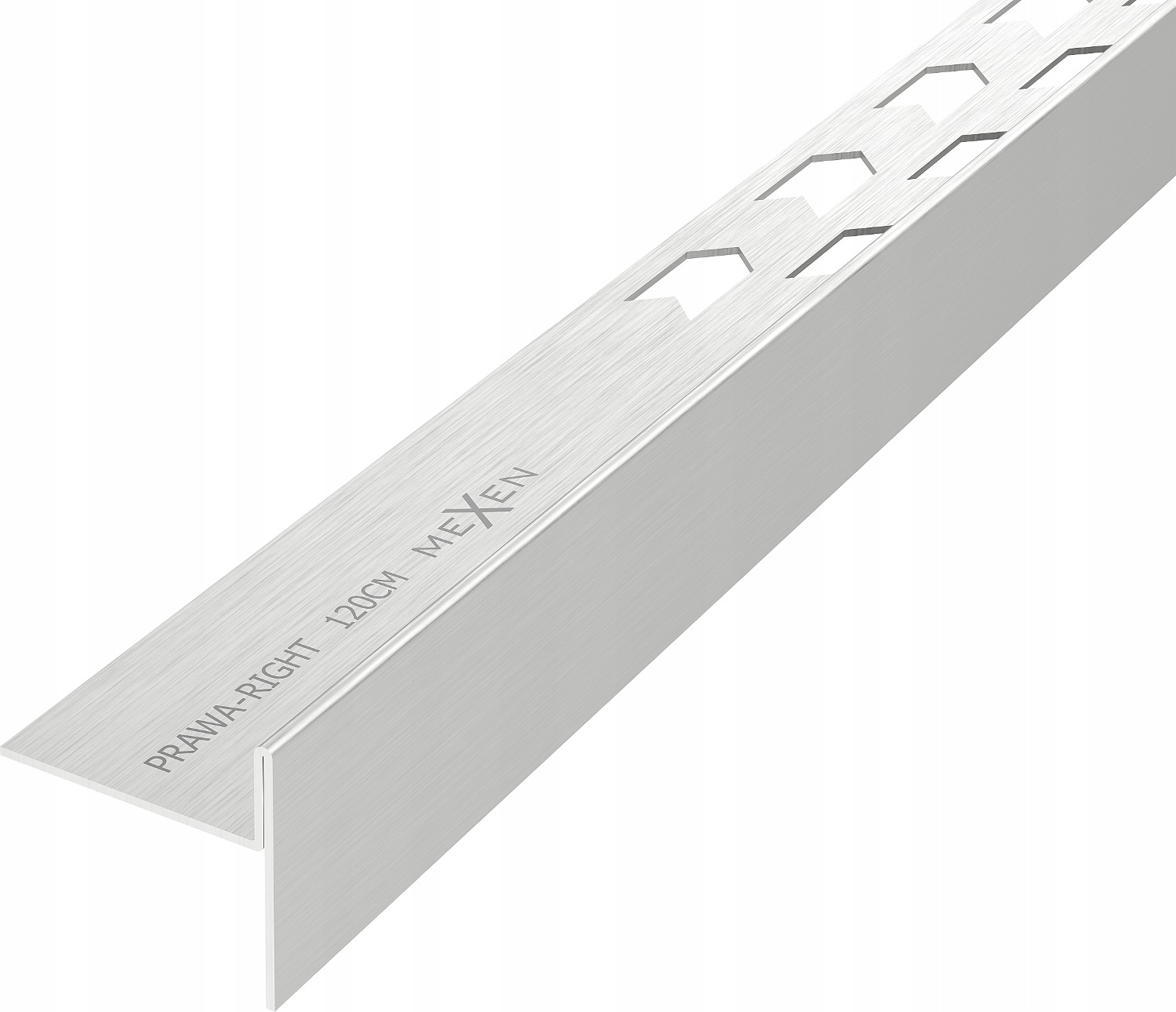 Mexen Line-B sprchová vanička podlahová 120 cm pravá, nerezová