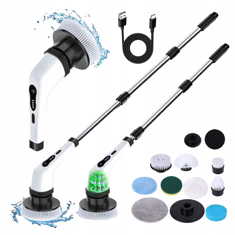 Levně Elektrický Mop Rotační Čisticí Kartáč Dva Rychlostní Stupněkoupelna 9 V 1