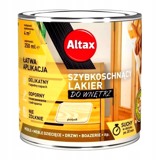 

Altax Szybkoschnący Lakier Do Wnętrz 0,25L Połysk