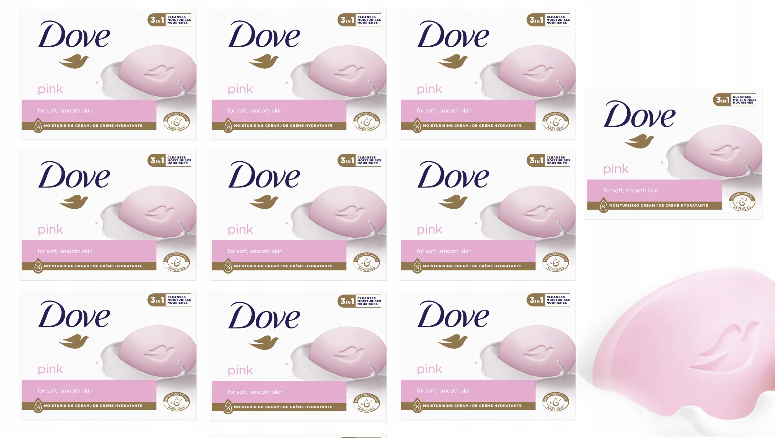 

Dove Mydło w kostce Pink 90g różowe Zestaw x10