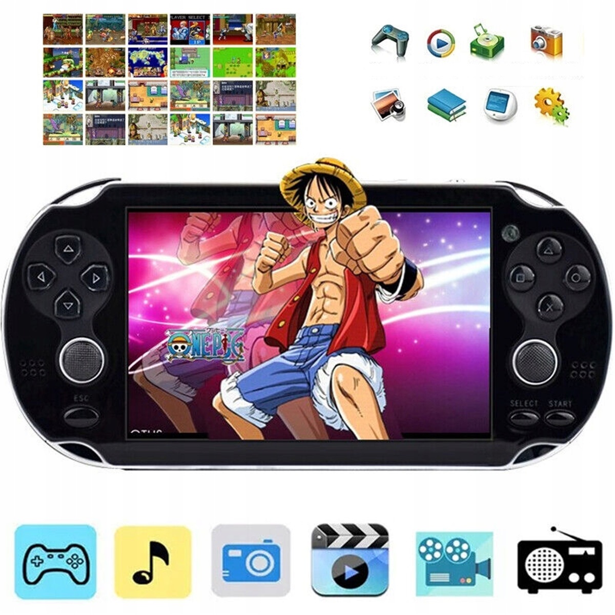 Ręczna Konsola Do Gier Wideo, Stylu Vintage, 4,3" Retro Konsola Do Gier