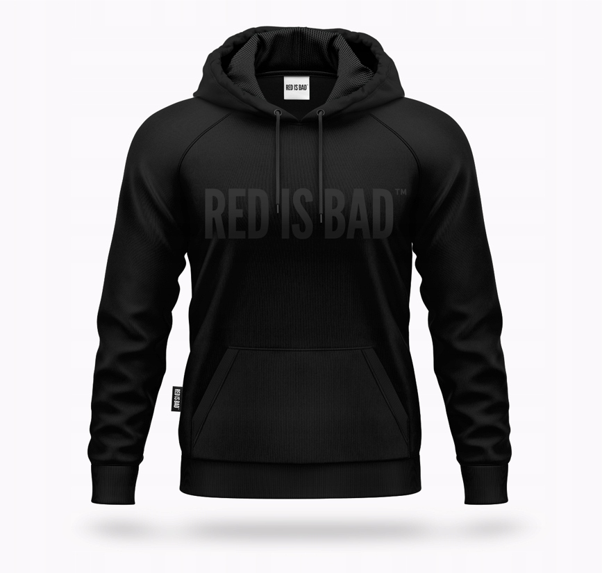 

Red is Bad Bluza kangurka Klasyk Czarny Nadruk -XL