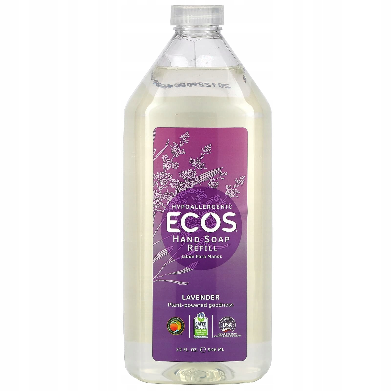 Earth Friendly Products, Ecos, rostlinné mýdlo na ruce, doplněk, levandule