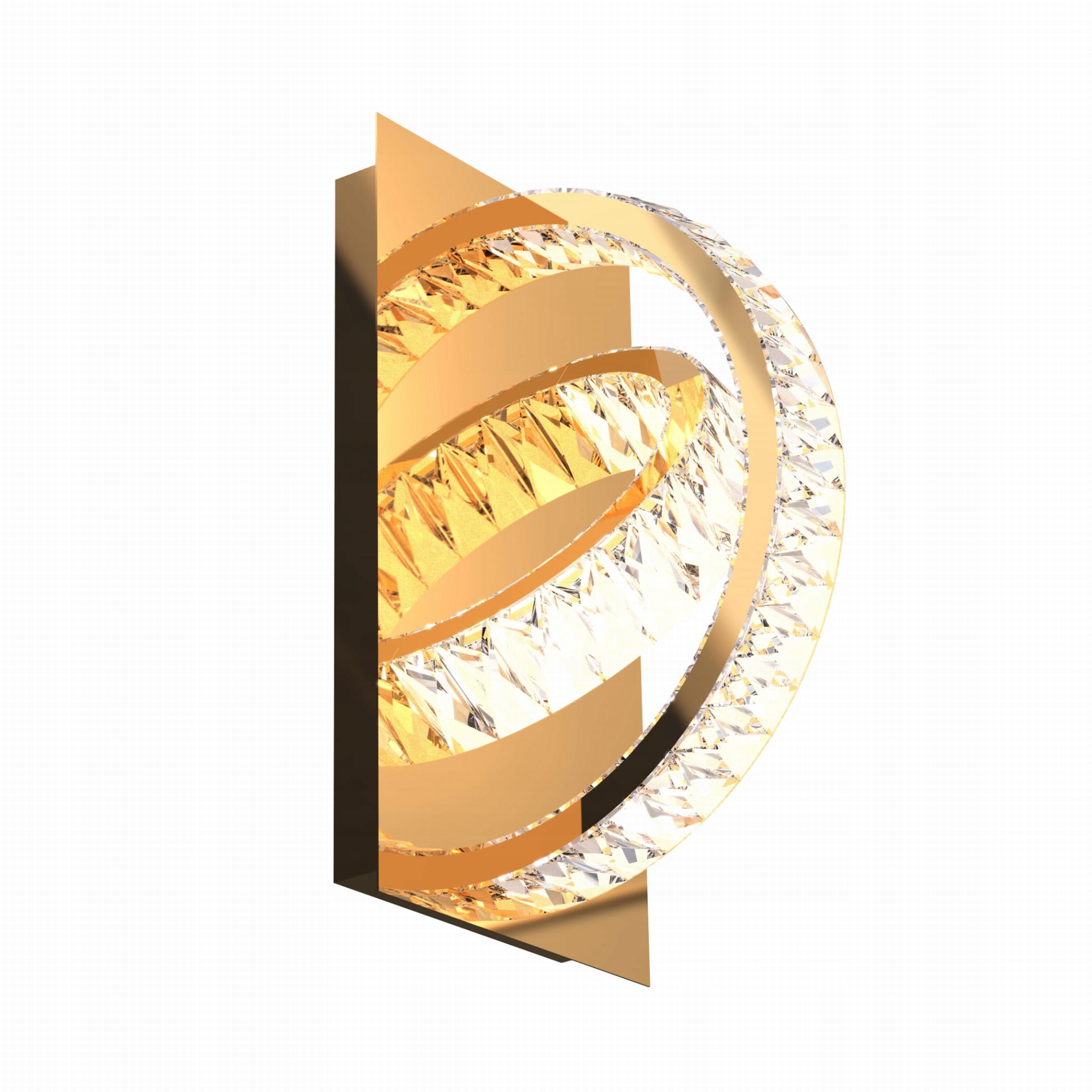 Nástěnná lampa ve zlaté barvě s polokroužky do obývacího pokoje haly Tula Led