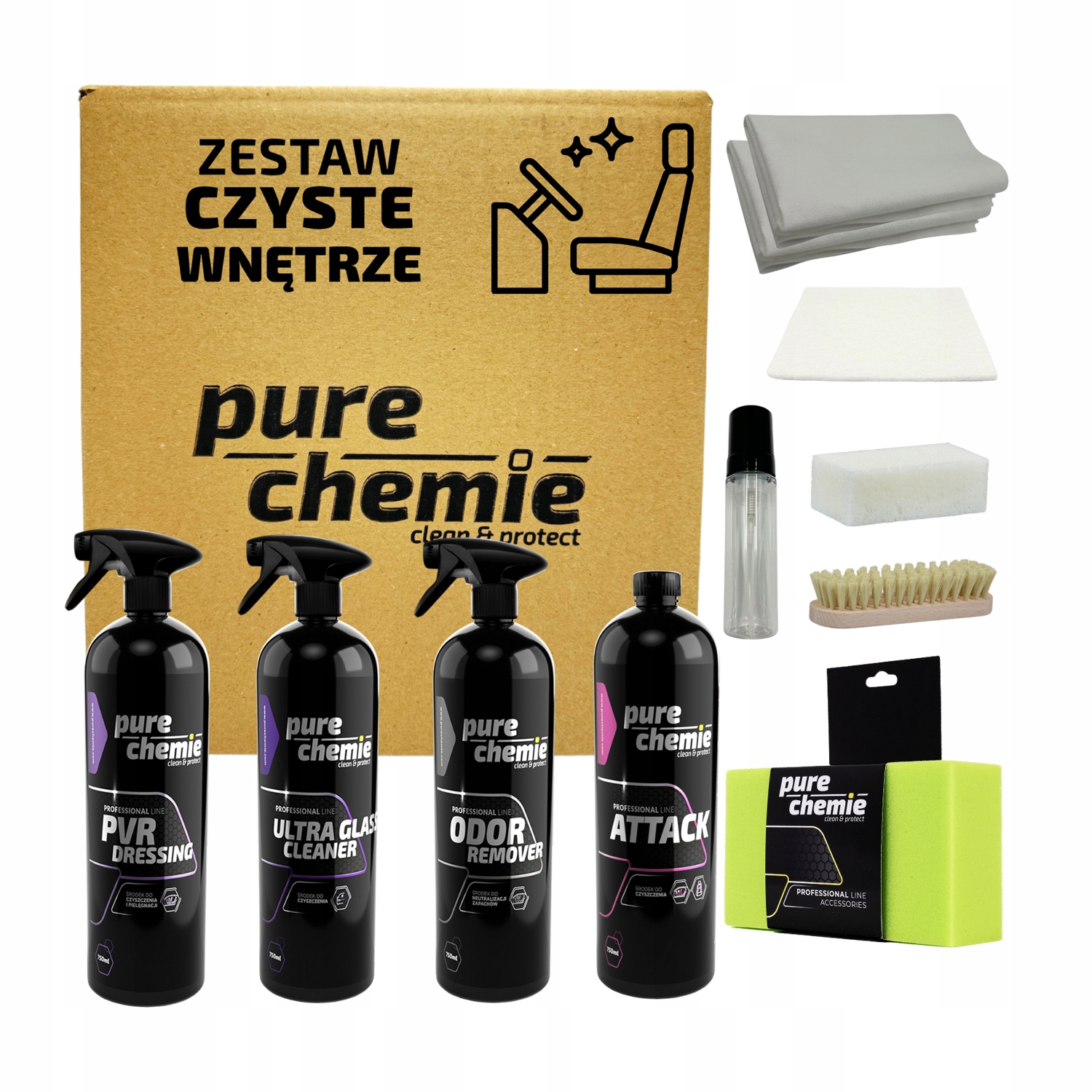 Pure Chemie Sada Čistého Interiéru Na Čistenie Auta Vo Vnútri