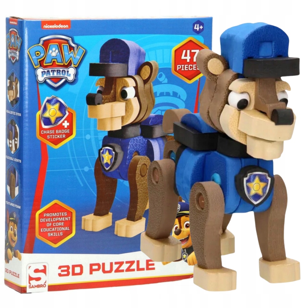 PSI PATROL PUZZLE 3D PRZESTRZENNE CHASE 47 el PIANKOWE ŚWIĘTA PREZENT 4+