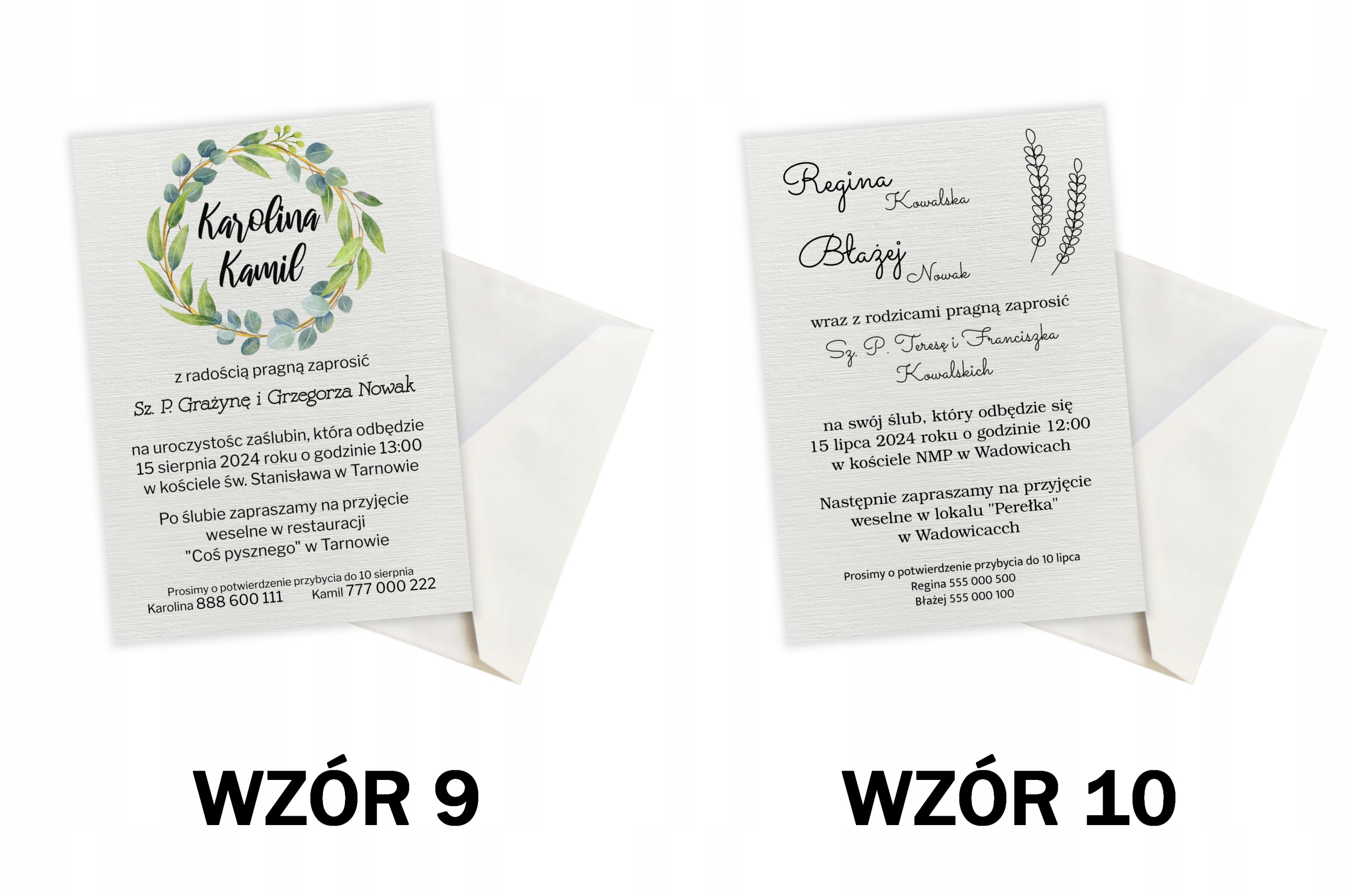 ZAPROSZENIE NA ŚLUB WESELE PRZYJĘCIE BIAŁE EKSPRES Wykończenie papieru matowe