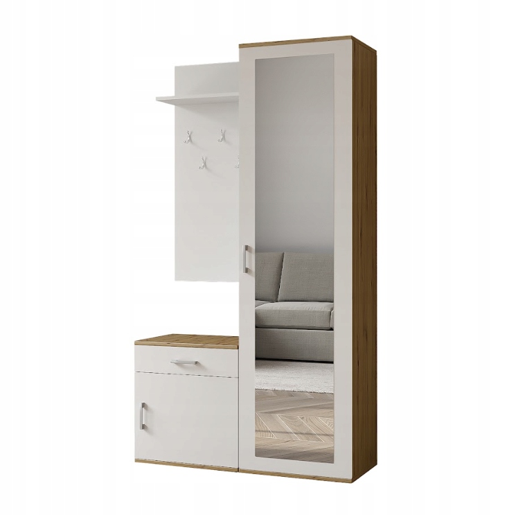 Garderoba Do Przedpokoju Dąb Artisan 100 cm PAULINA MR - 4 Kolory Liczba drzwi szafa jednodrzwiowa