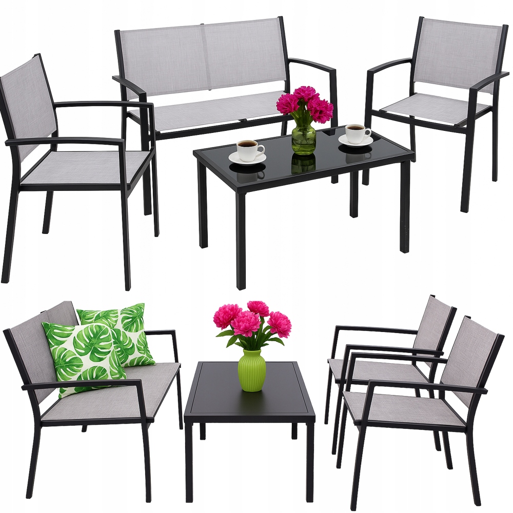 Sada Záhradného Nábytku Na Terasu Komplet Pohovka Kreslá Stôl Na Oddych