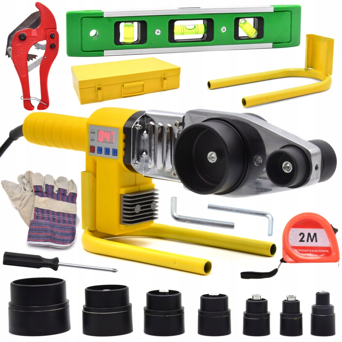 

Zgrzewarka LCD Do Rur Pp Pcv Matryce 16-63mm 2800W