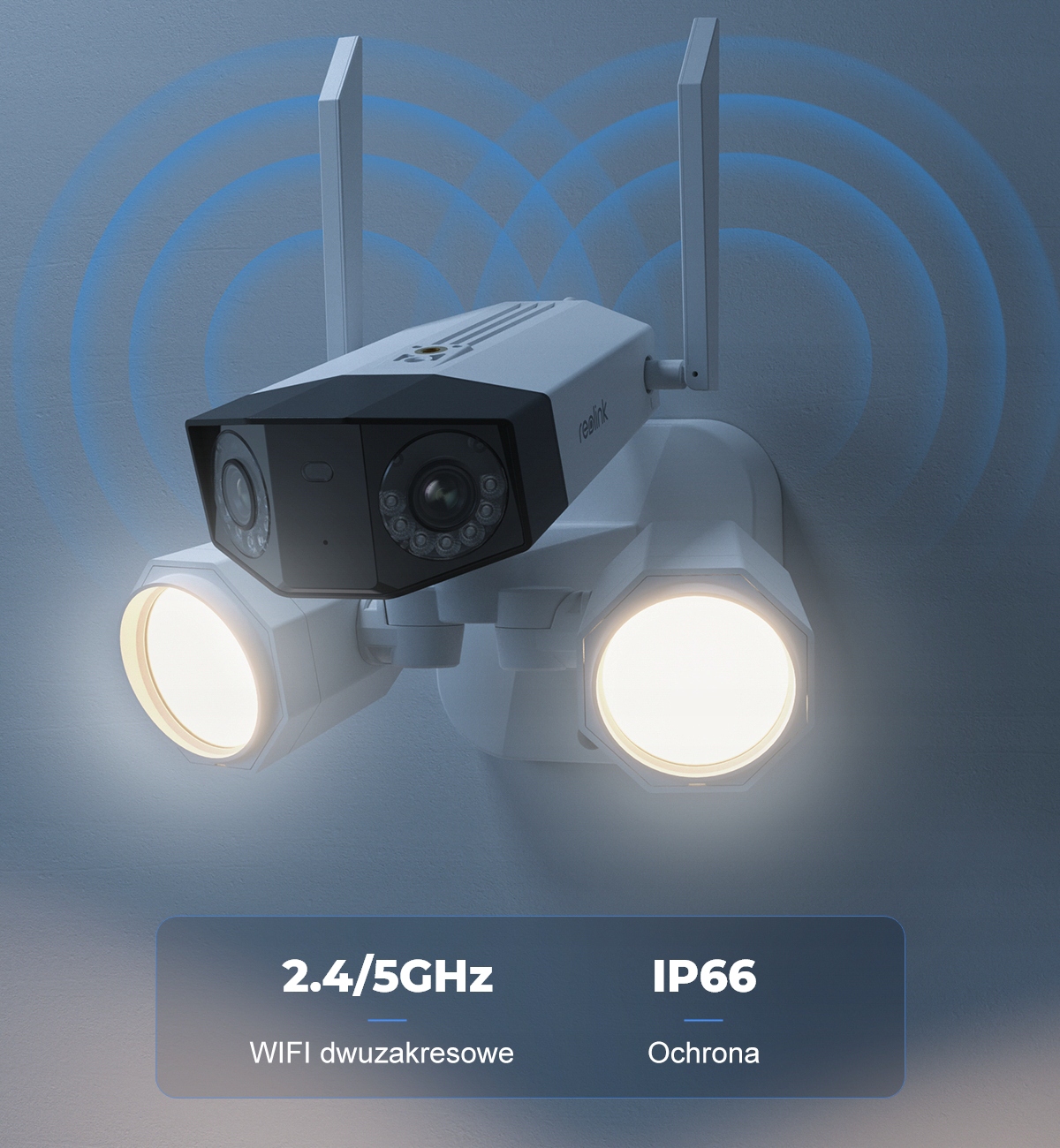 KAMERA WIFI IP Reolink Duo2 8Mpx 4K kąt 180 stopni 2x lampy LED 1800 lumen Technologia IP