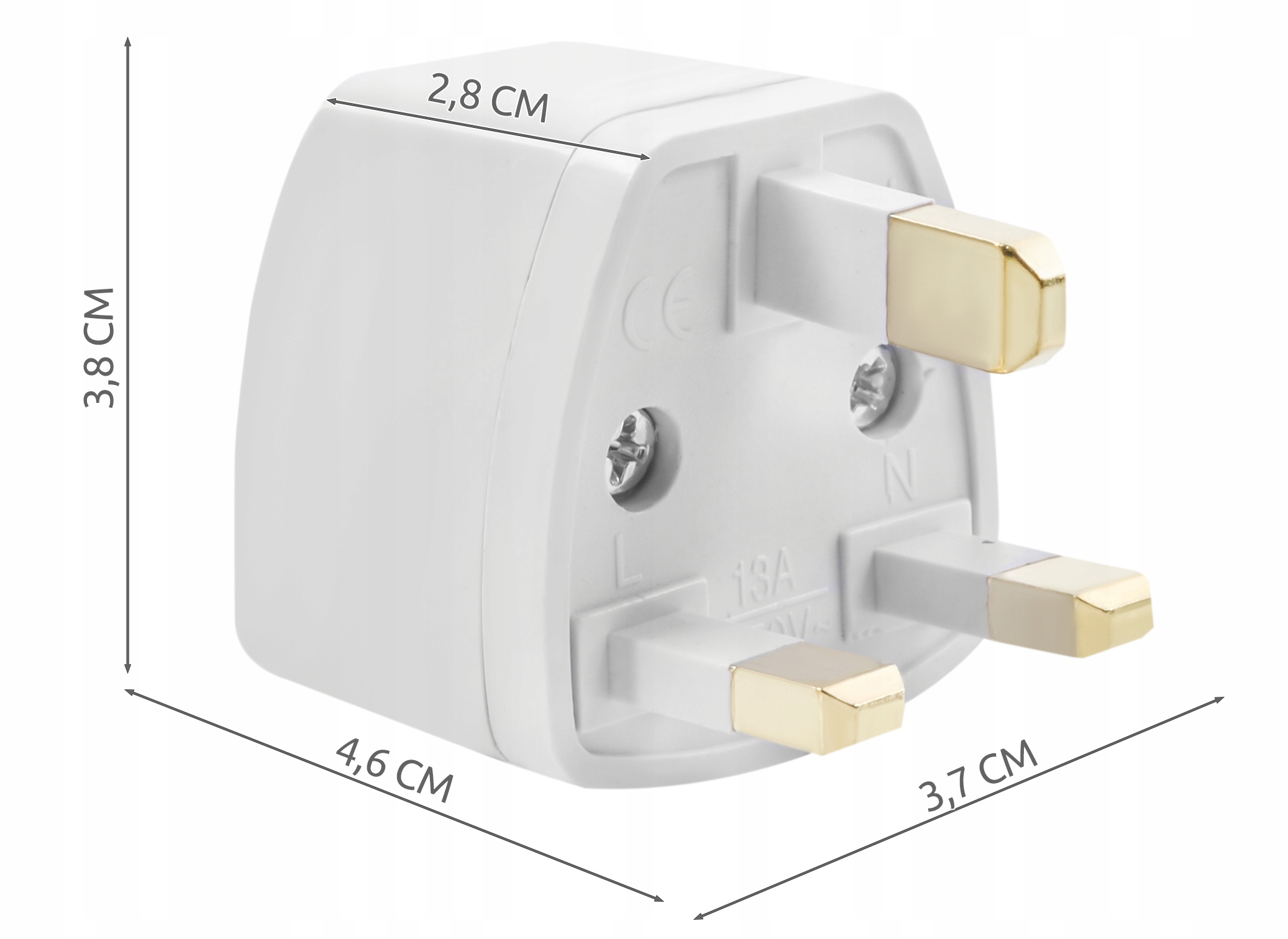 ANGIELSKA WTYCZKA PRZEJŚCIÓWKA ADAPTER UK NA PL EU Marka Inna