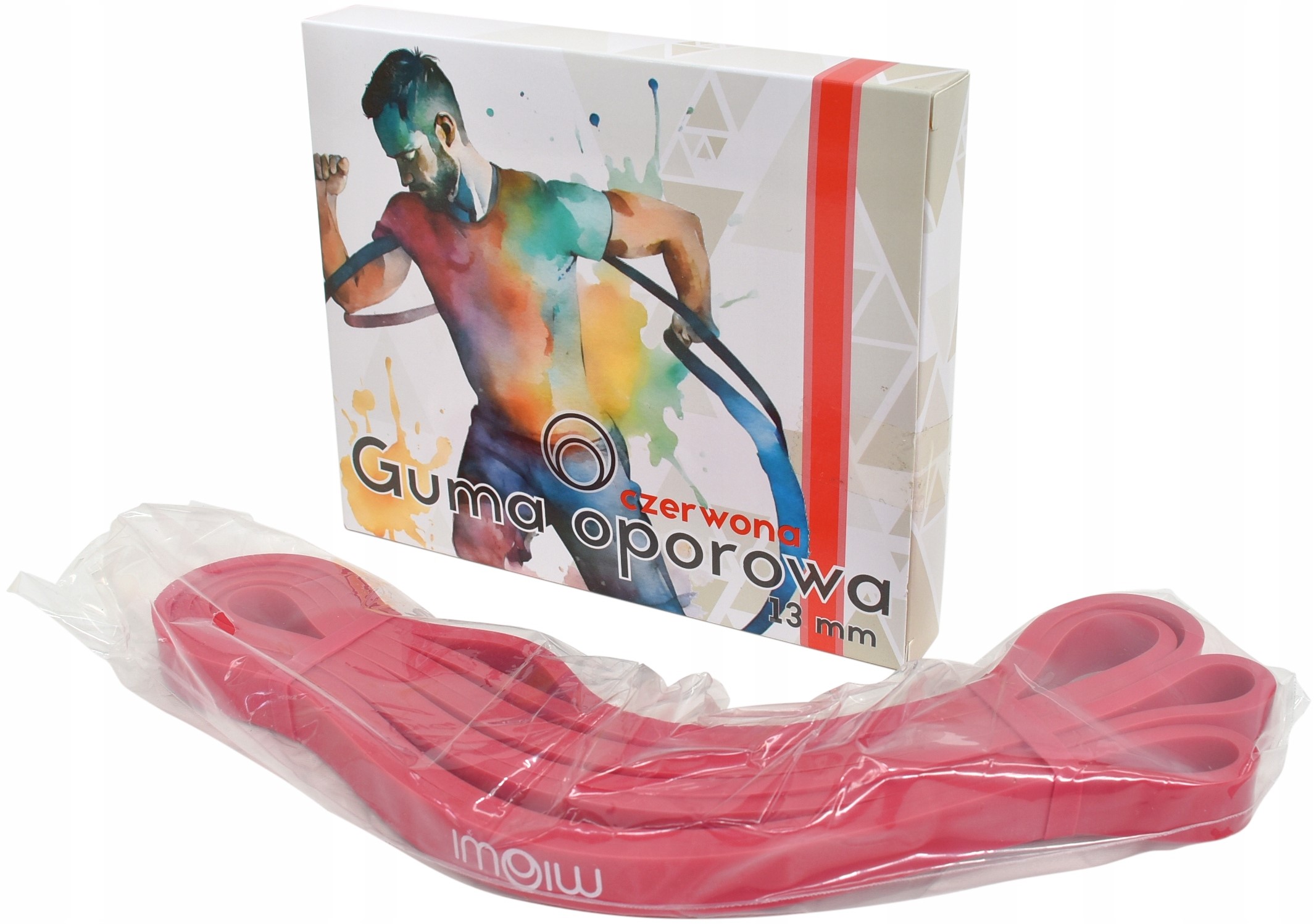 GUMA OPOROWA DO ĆWICZEŃ TRENINGOWA POWER BAND MIOWI CZERWONA 13 MM DO 15 KG Model GUMA DO ĆWICZEŃ POWER BAND MIOWI 13 MM CZERWONA