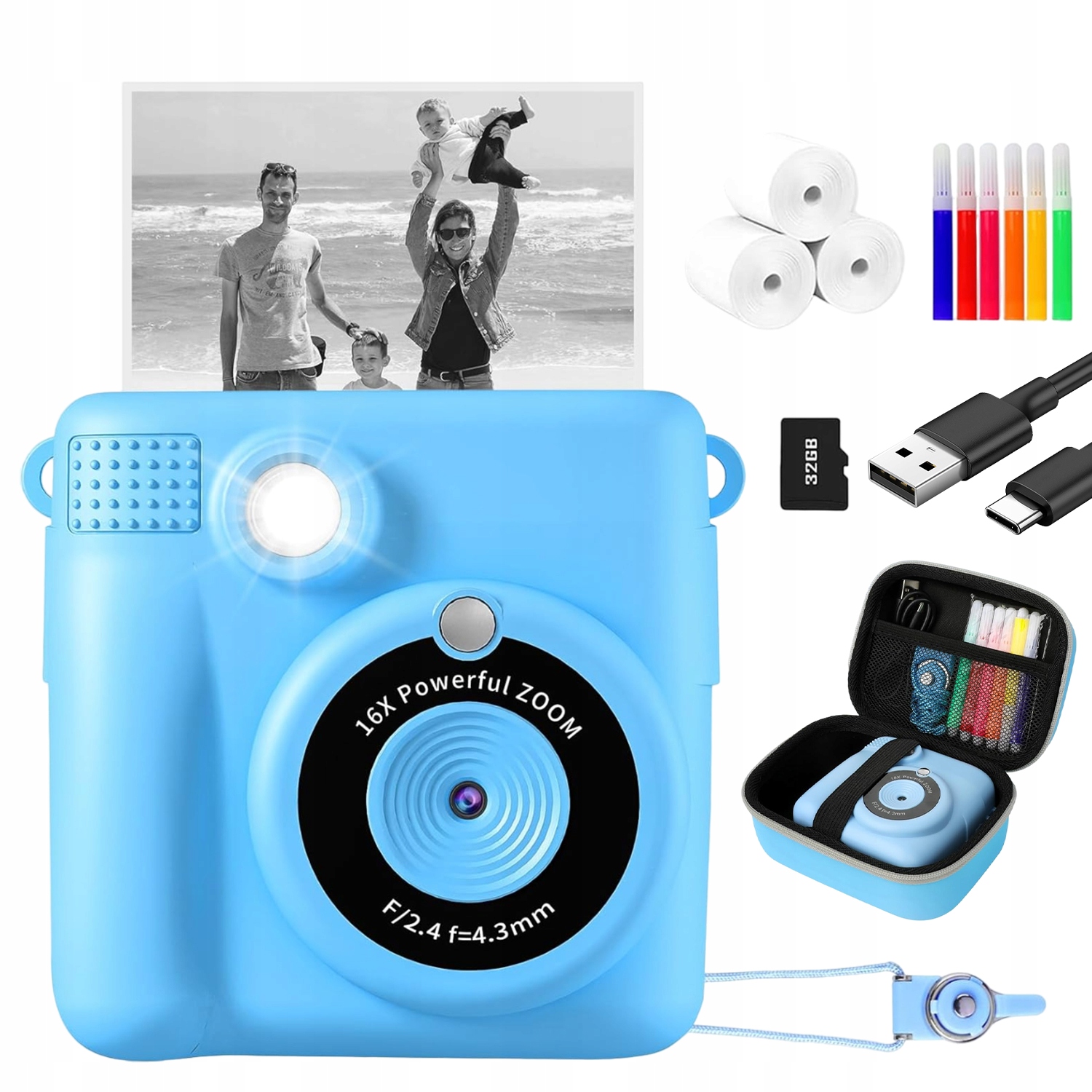 Digitální Instantní Fotoaparát Pro Děti S Tiskárnou 3 Rolky