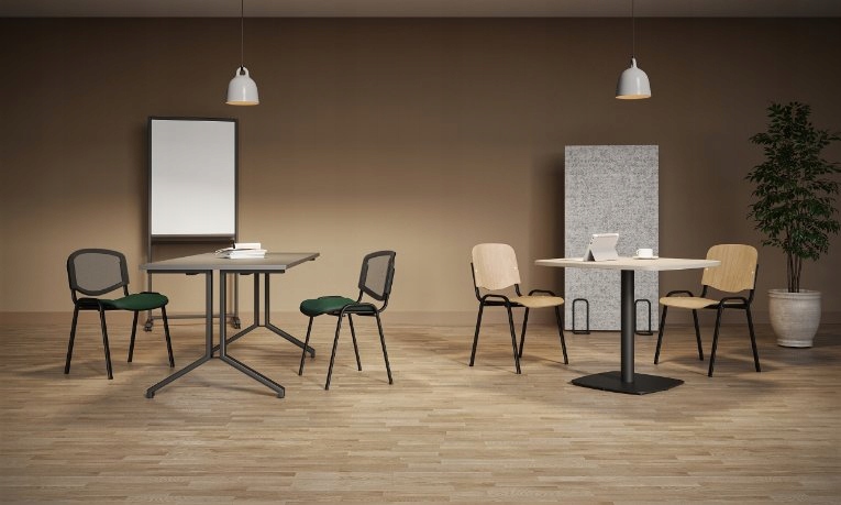 Krzesło konferencyjne do biura poczekalni SZARE C-73 tkanina ISO biurowe Kolor korpusu czarny