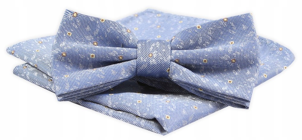 Mucha z Poszetką Alties - Niebieska, Nadruk