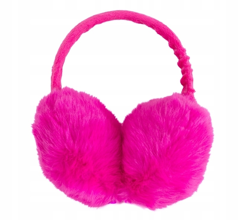 

Ciepłe Nauszniki Różowe zimowe jesienne futerko