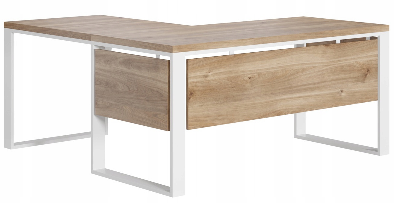 

Duże biurko z funkcjonalną dostawką loft design