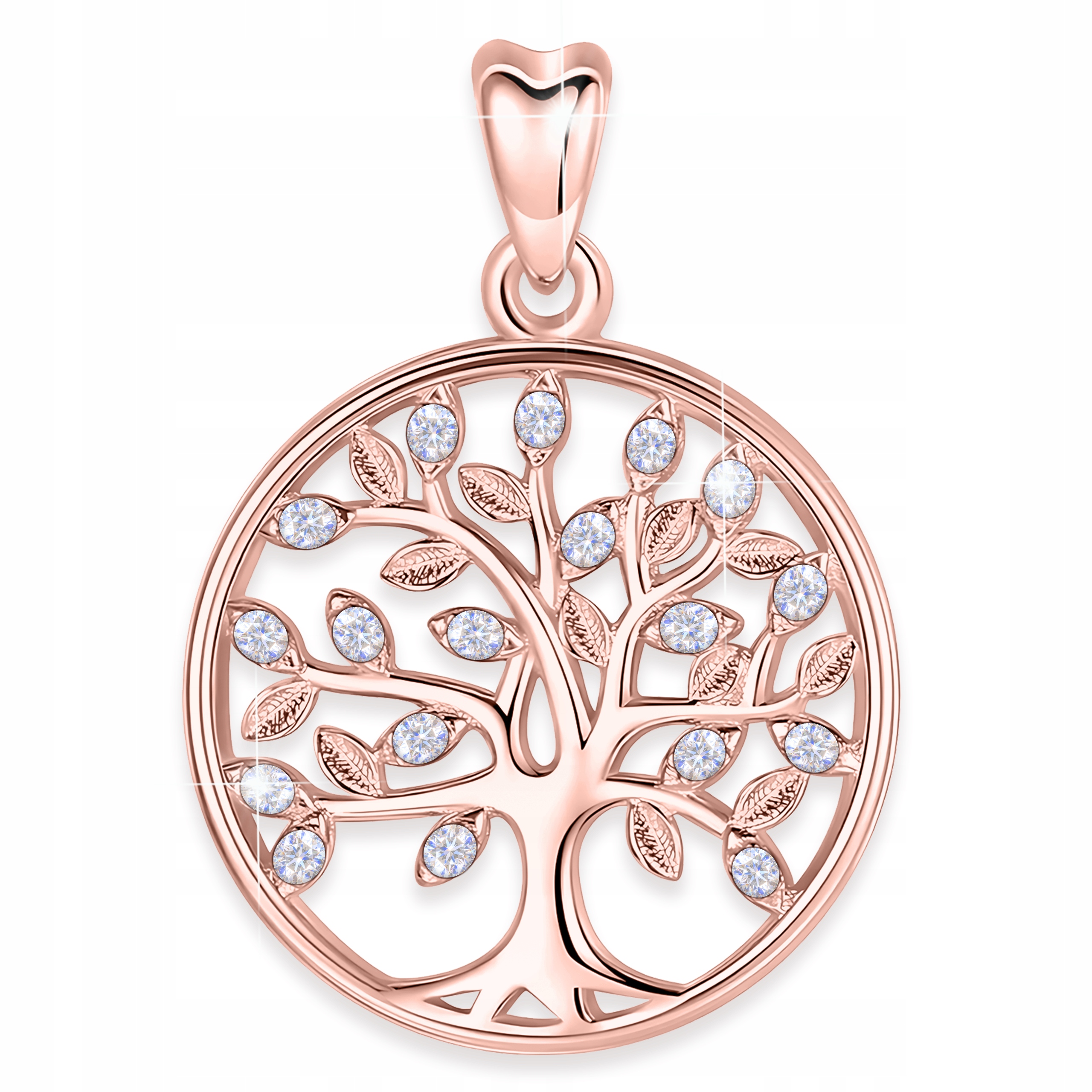 Pozlacený přívěsek 925 Křišťálový strom Strom štěstí života Zirkony