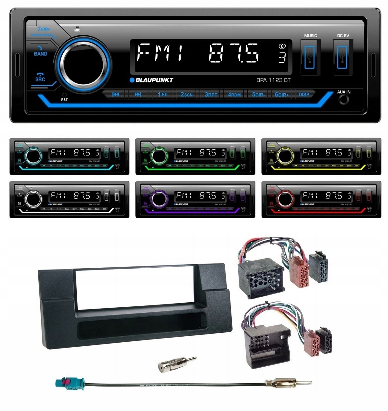 Blaupunkt BPA1123BT Rádio Aux Usb MP3 Bluetooth Rám Iso Bmw 5 E39 X5