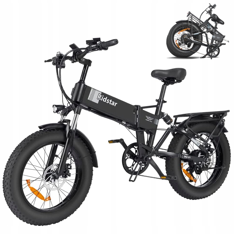 Rower elektryczny Ridstar H20 2023 new 1000w 45km/h 14Ah czarny rama