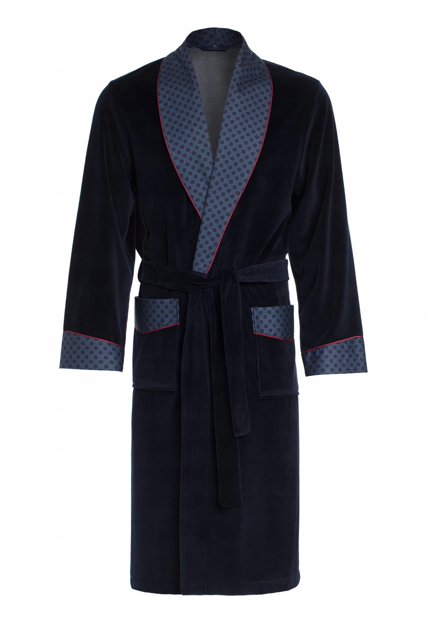 Pánský velurový župan bavlněný RE-104 Tmavě modrý C3 L