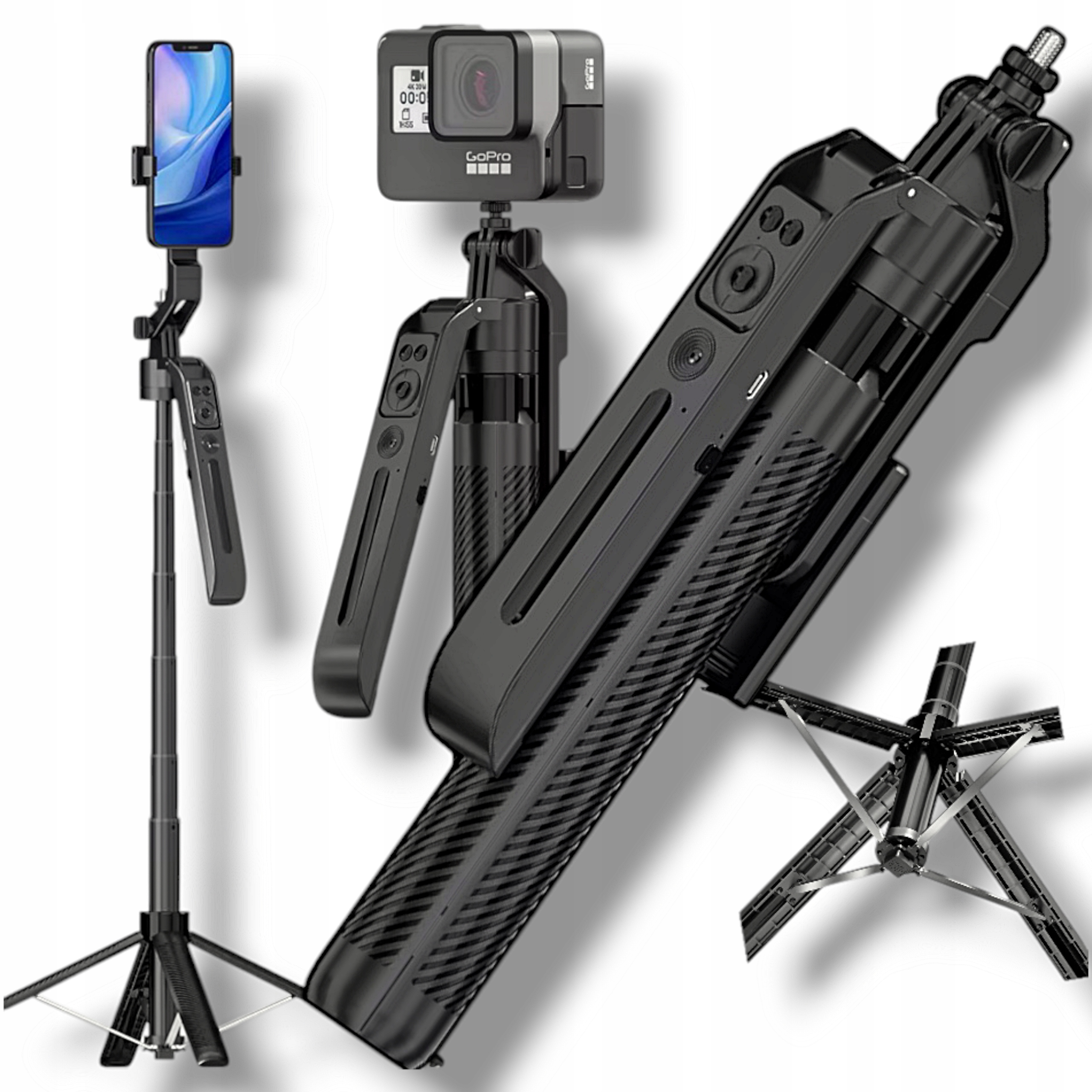 XXL Držák Telefonu S Funkcí Sledování| Selfie Tyč Stativová Tyč